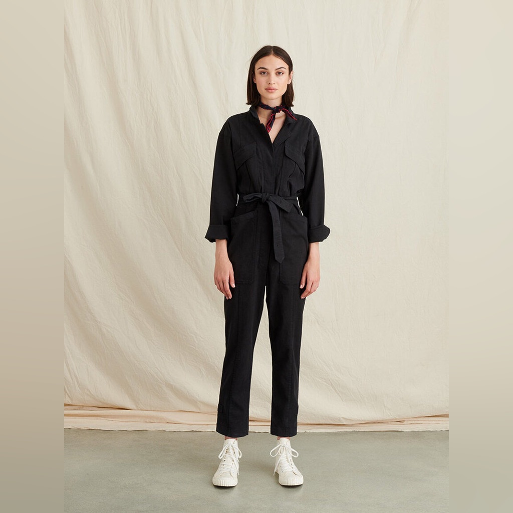 Alex Mill Expedition Jumpsuit In Washed Twill Black Size S
